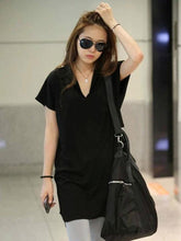 Fashion Solid Batwing Sleeve T-Shirts Tops